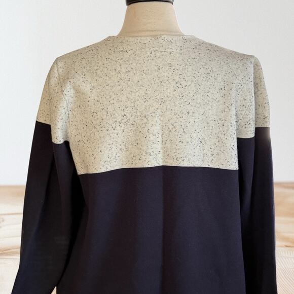 Ann Taylor Cardigan Sz XL Very Dark Navy Open Front Pockets Career Casual - Picture 4 of 8